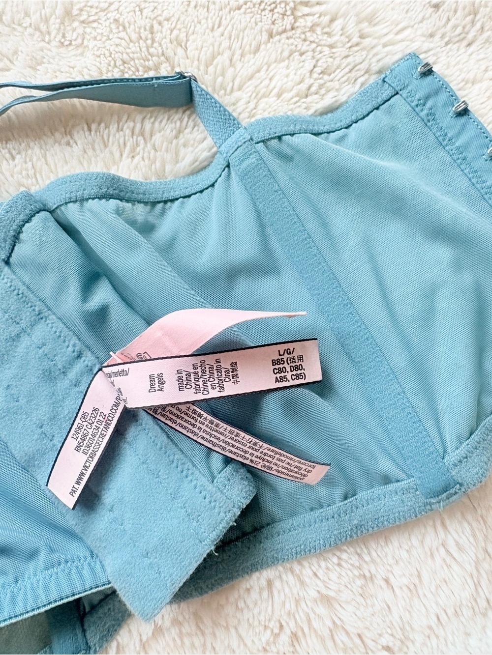 Victoria’s Secret Blue Lace Corset‑Style Bra Size Large Y2K Coquette Cottagecore - Picture 7 of 8